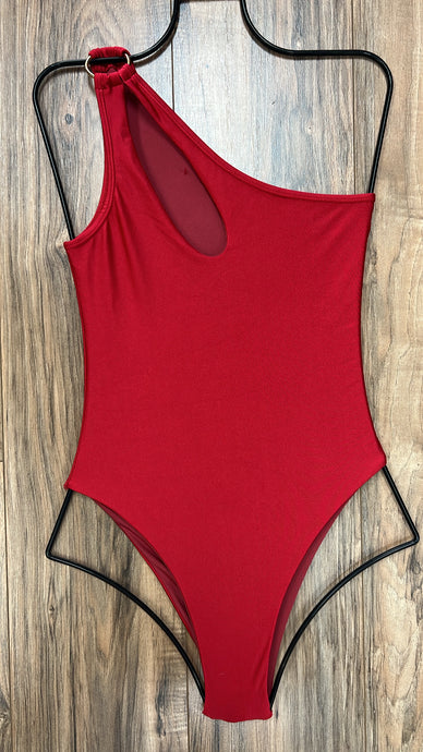 Red one shoulder