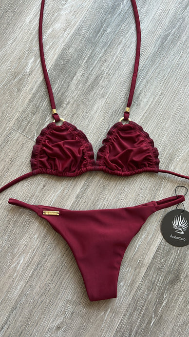 Burgundy ruffle