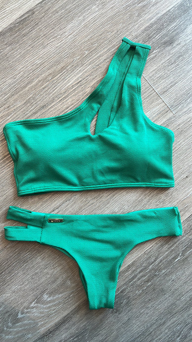 Kelly green one shoulder
