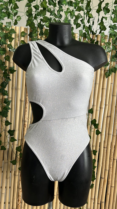 Glitter silver one piece