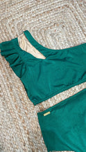 Load image into Gallery viewer, Ruffle dark green high waisted