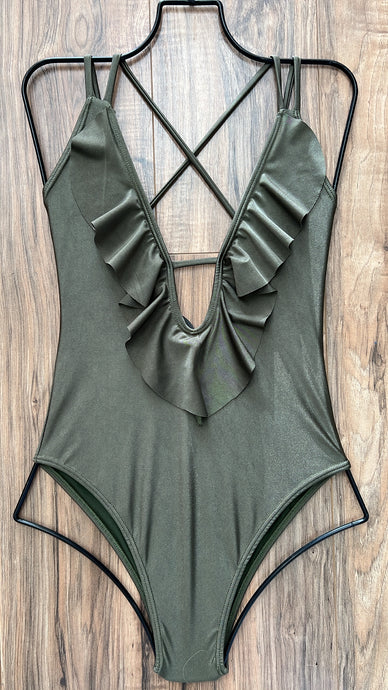 Olive green flamenco